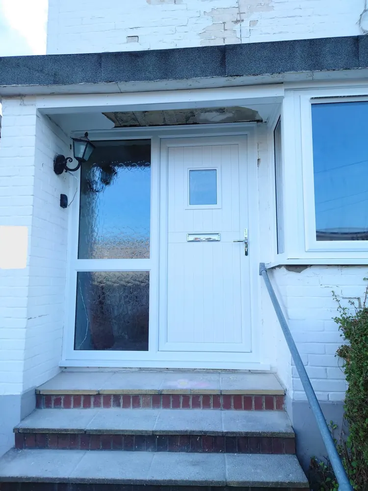 New white composite front door fitted by HDS in Cosham